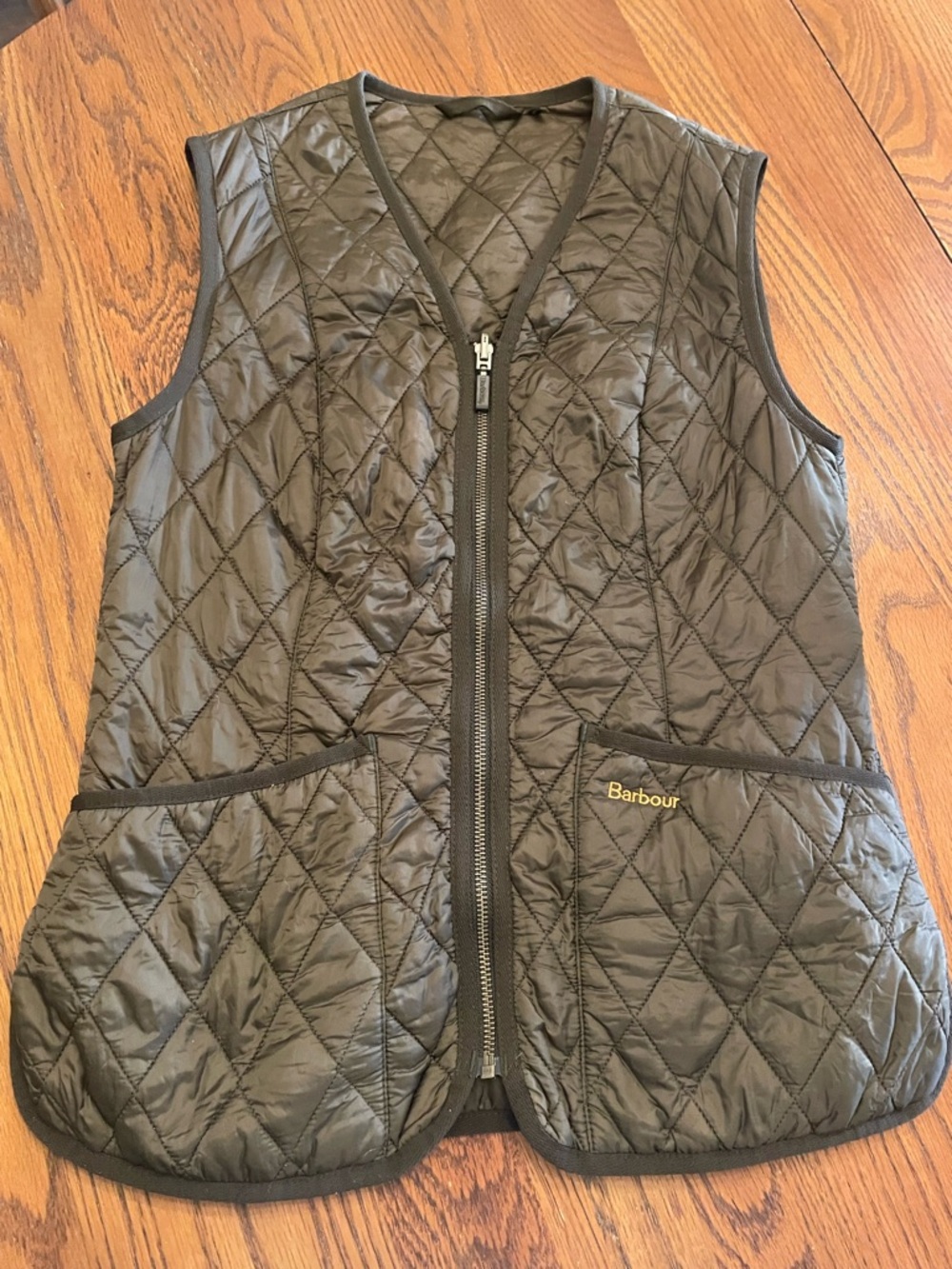 Barbour Quilted Vest in Olive/Brown